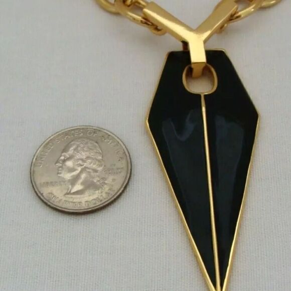 Rebecca Minkoff Gold-Tone And Black Enamel Blade Necklace - Picture 4 of 13